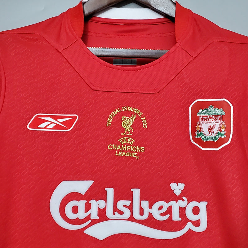 CAMISOLA LIVERPOOL I 2005 LIGA DE CAMPEONES homem (RETRO)