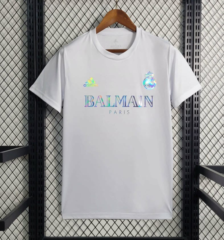 CAMISOLA REAL MADRID BALMAIN BRANCA EDIÇÃO ESPECIAL 23/24 homem