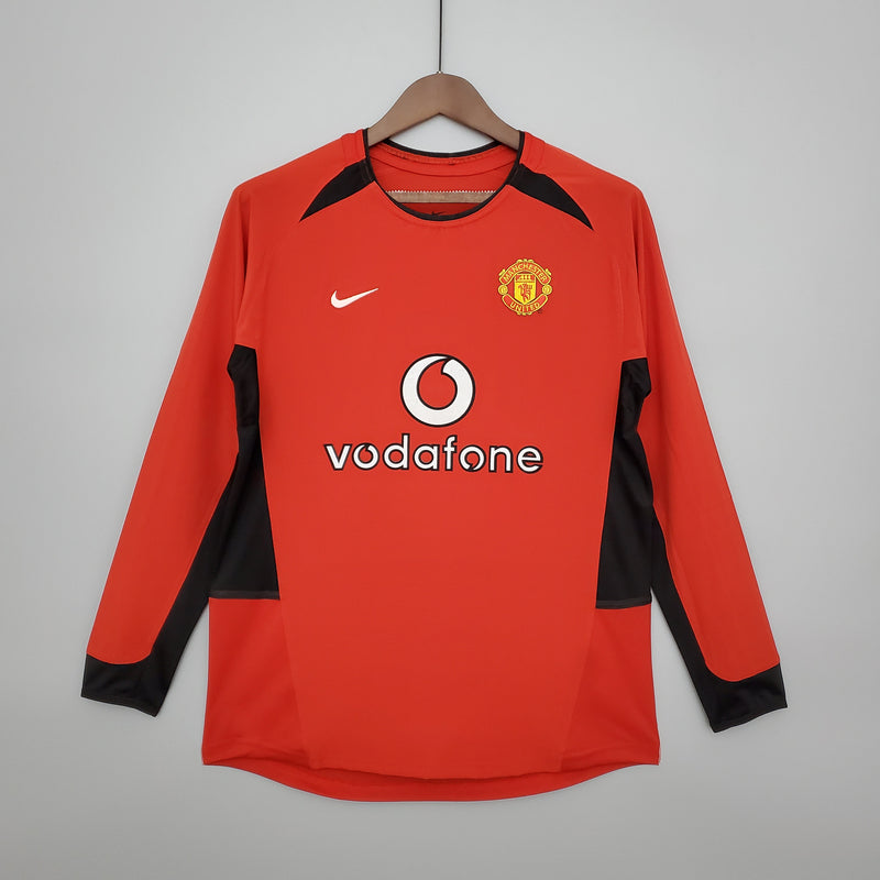 CAMISOLA MANCHESTER UNITED I 02/03 homem (RETRO) MANGA LONGA