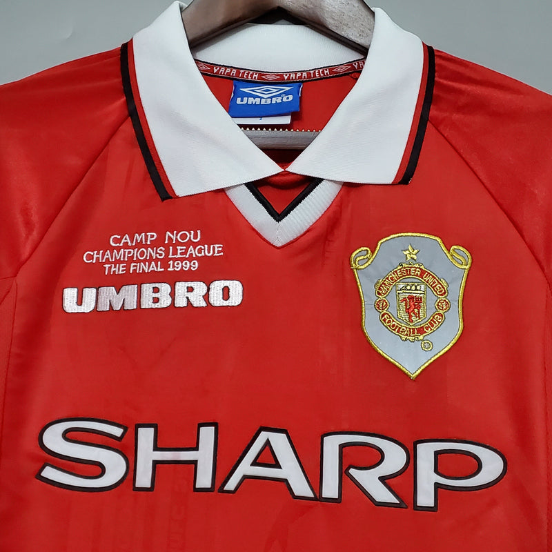 CAMISOLA MANCHESTER UNITED I 99/00 homem (RETRO) MANGA LONGA