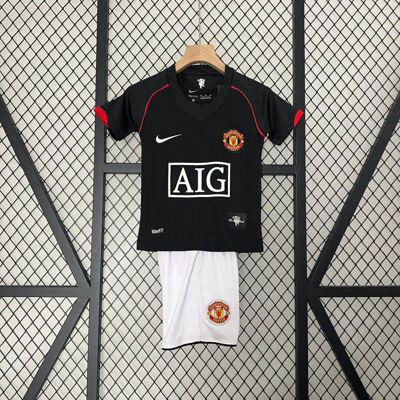 CAMISOLA MANCHESTER UNITED BLACK 07/08 CONJUNTO INFANTIL (RETRO)