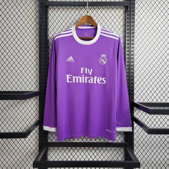 CAMISOLA REAL MADRID ROXA homem (RETRO) (MANGA LONGA)