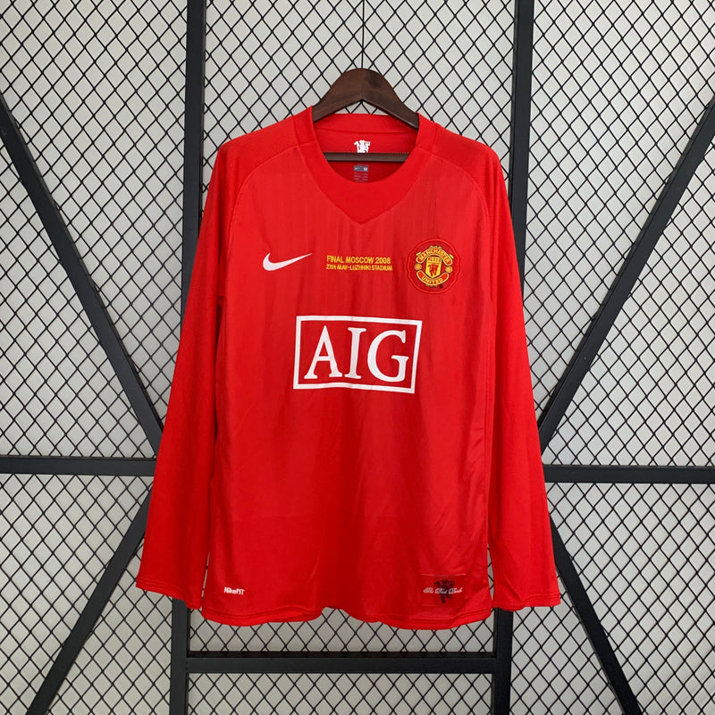 CAMISOLA MANCHESTER UNITED I 07/08 homem (RETRO) MANGA LONGA