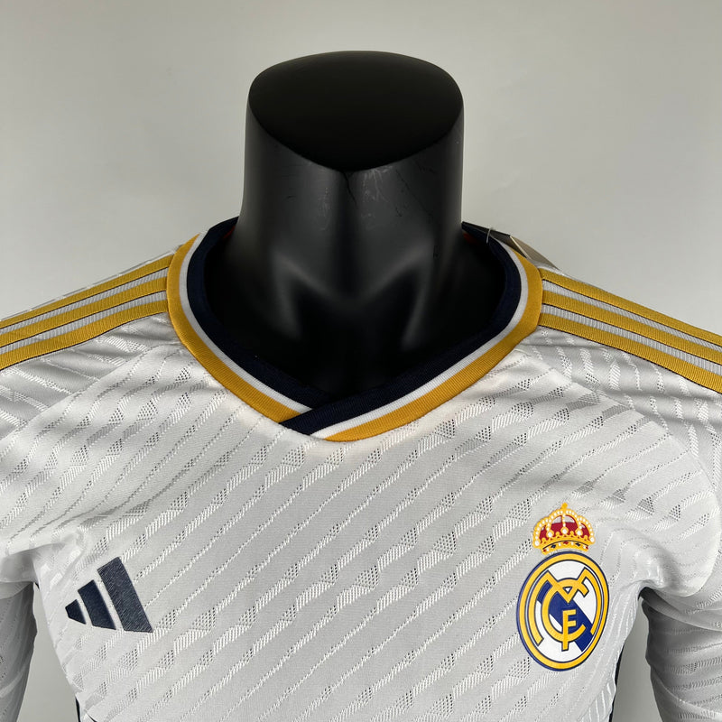 CAMISOLA REAL MADRID I 23/24 homem (VERSÃO JOGADOR) MANGA LONGA