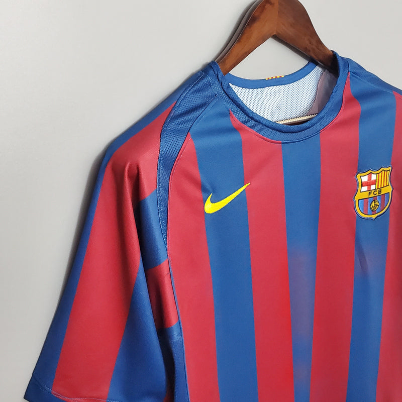 CAMISOLA BARCELONA I 2006 UEFA homem (RETRO)