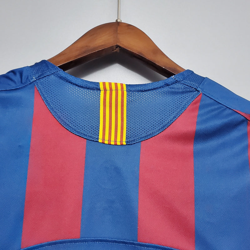 CAMISOLA BARCELONA I 2006 UEFA homem (RETRO)